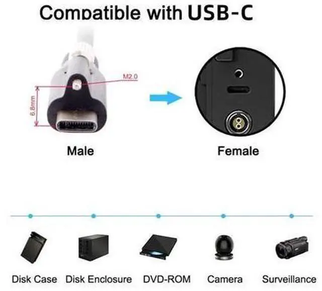 Alt view image 5 of 7 - Standard USB3.0 Data Cable to USB 3.1 Type-C Locking Connector with Panel Mount Screw for Camera 3.0M