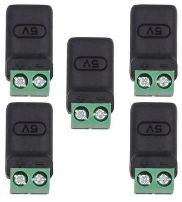 Main image of Vszerda 5pcs/Set Type-C Female Socket OTG to 2Pin Terminal Output Fast Charge Adapter DIY OEM Repair Solderless Connector DC 5V USB2.0 Power