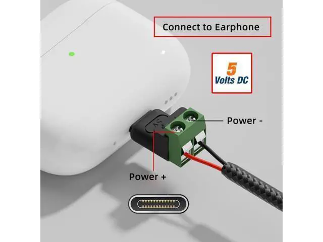 Alt view image 4 of 7 - Vszerda 5pcs/Set Type-C Female Socket OTG to 2Pin Terminal Output Fast Charge Adapter DIY OEM Repair Solderless Connector DC 5V USB2.0 Power