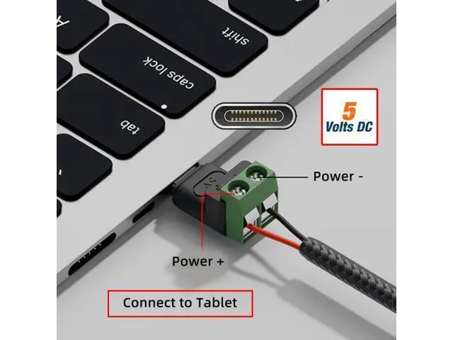 Alt view image 5 of 7 - Vszerda 5pcs/Set Type-C Female Socket OTG to 2Pin Terminal Output Fast Charge Adapter DIY OEM Repair Solderless Connector DC 5V USB2.0 Power