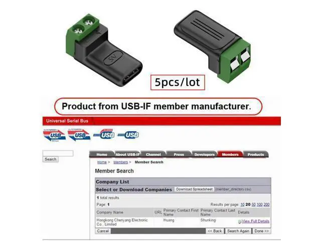 Alt view image 7 of 7 - Vszerda 5pcs/Set Type-C Female Socket OTG to 2Pin Terminal Output Fast Charge Adapter DIY OEM Repair Solderless Connector DC 5V USB2.0 Power