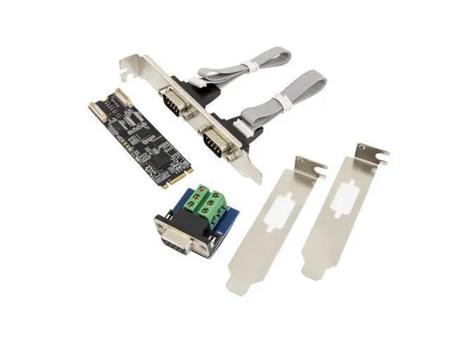 Alt view image 5 of 5 - Vszerda 2 Port RS-232 DB9 Serial M.2 B+M Key Controller Card SI-ADA15070