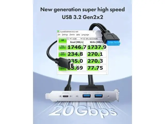 Alt view image 7 of 7 - Vszerda 20Gbps USB3.2 Gen2x2 USB-C Front Panel Adapter, Motherboard Header Extension Cab
