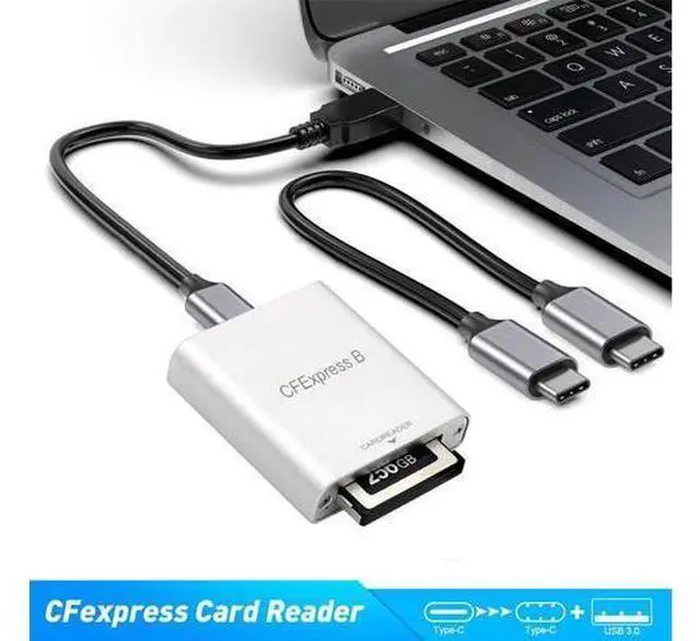 Alt view image 5 of 14 - Vszerda USB3.1 Type-C USB3.0 Type-A to CFE Type-B Slot Card Reader Gen 2 10Gpbs CF Express Extension Adapter with USB C to USB C/USB A Cable
