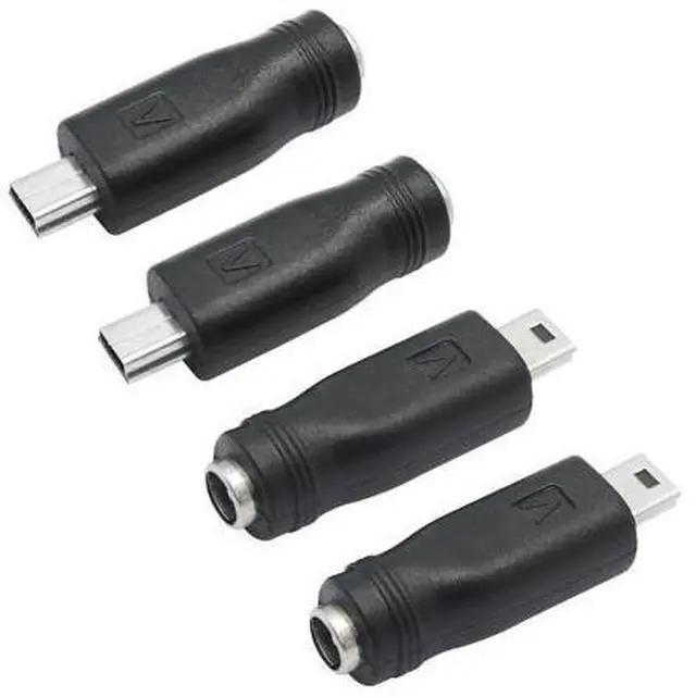 Main image of Vszerda DC 5.5mm x 2.1mm to Mini USB Adapter, 5V DC 5521 Female to Mini USB Male Plug Convert Connector Power (4Pcs)