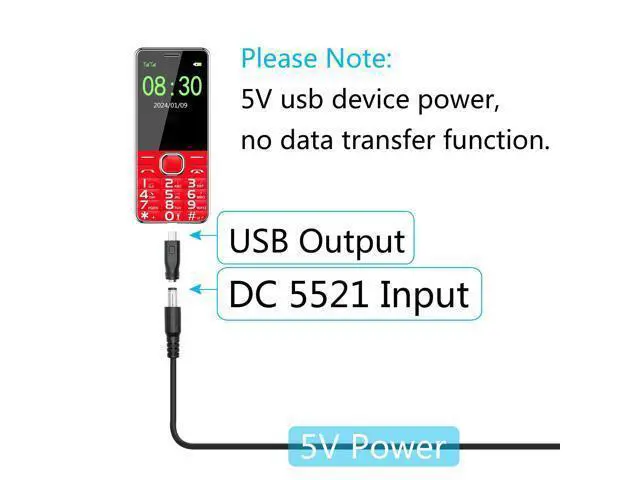Alt view image 4 of 6 - Vszerda DC 5.5mm x 2.1mm to Mini USB Adapter, 5V DC 5521 Female to Mini USB Male Plug Convert Connector Power (4Pcs)
