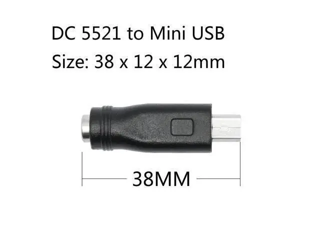 Alt view image 6 of 6 - Vszerda DC 5.5mm x 2.1mm to Mini USB Adapter, 5V DC 5521 Female to Mini USB Male Plug Convert Connector Power (4Pcs)