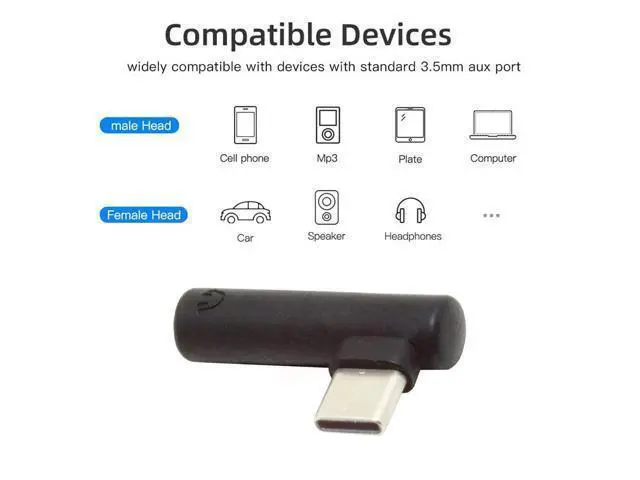 Alt view image 5 of 7 - Vszerda 5pcs/Set Type USB-C 3.1 Male to AUX Audio Female Type-C to 3.5mm Earphone Adapter 90 Degree Angled