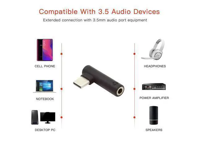 Alt view image 6 of 7 - Vszerda 5pcs/Set Type USB-C 3.1 Male to AUX Audio Female Type-C to 3.5mm Earphone Adapter 90 Degree Angled