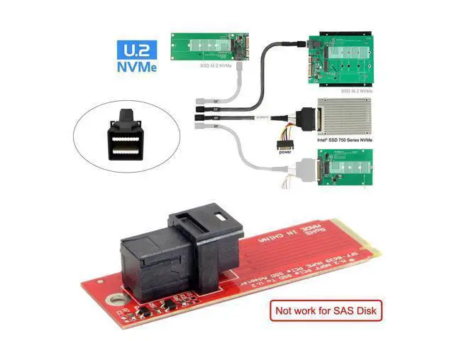 Alt view image 4 of 7 - Vszerda M-Key 22x80mm 2260 to Horizontal SFF-8643 Socket PCI-E U.2 Kit SFF-8639 NVME PCIe4.0 SSD Adapter for SSD750 p3600 p3700 M.2