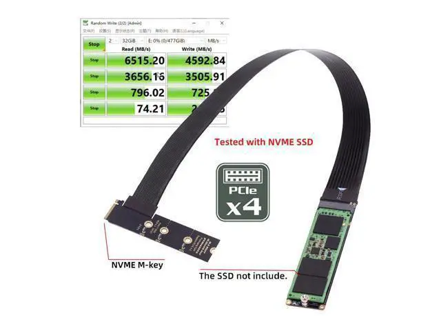 Alt view image 5 of 7 - Vszerda M-Key NVME Male to Female Extension PCI Express Cable 30cm Right Angled Type 90 Degree PCI-E 4.0 for Mainboard SSD 2230/2242/2260/2280