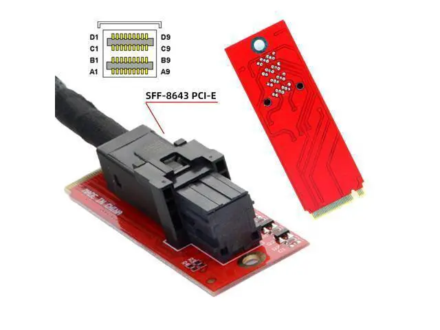 Alt view image 6 of 7 - Vszerda M-Key 22x80mm 2260 to Horizontal SFF-8643 Socket PCI-E U.2 Kit SFF-8639 NVME PCIe4.0 SSD Adapter for SSD750 p3600 p3700 M.2