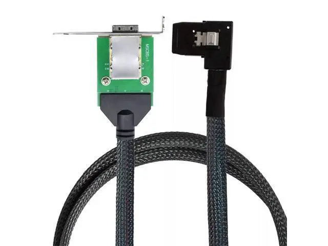 Alt view image 3 of 5 - Vszerda Mini SAS 8087 Left Bend to SFF-8088 Female Server Adapter Card Conversion Cable 50CM