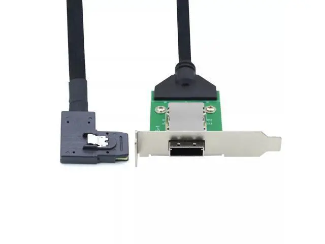 Alt view image 2 of 5 - Vszerda Mini SAS 8087 Left Bend to SFF-8088 Female Server Adapter Card Conversion Cable 50CM