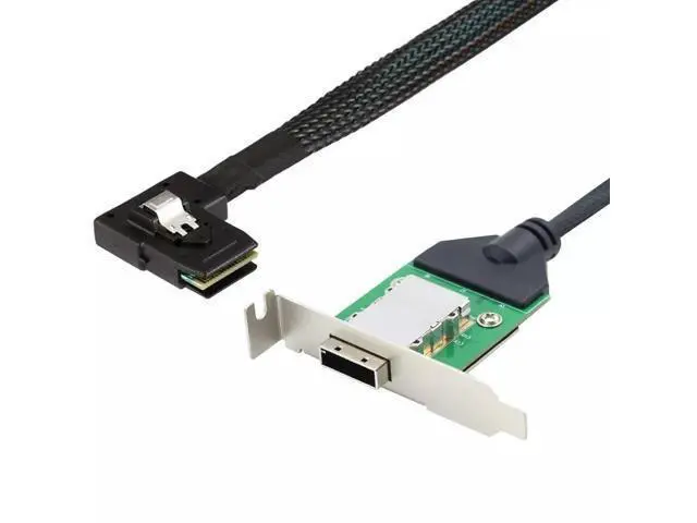 Alt view image 5 of 5 - Vszerda Mini SAS 8087 Left Bend to SFF-8088 Female Server Adapter Card Conversion Cable 50CM