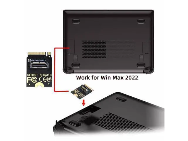 Alt view image 7 of 7 - Vszerda PCI-E4.0 67 Pin M.2 2230 M-Key Male to Oculink SFF-8612 SFF-8611 Female Vertical Host Adapter for NVME U.2 SSD eGPU