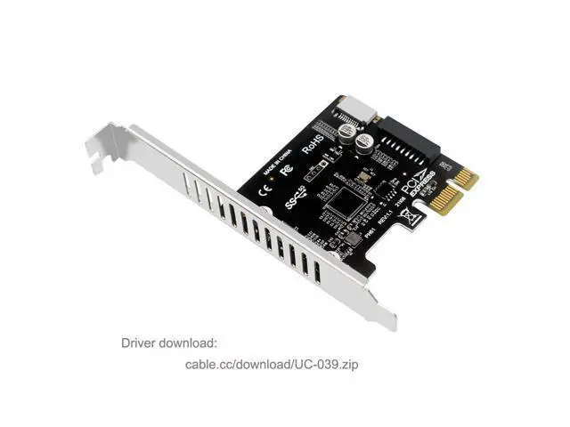 Alt view image 2 of 7 - Vszerda 5Gbps Type-E USB 3.1 Front Panel Socket & USB 2.0 to PCI-E 1X Express Card VL805 Adapter for Motherboard