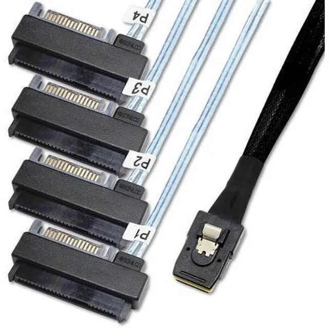 Main image of Vszerda Maximum Performance Cable Mini SAS 36P SFF-8087 to SFF-8482 HDD SATA Power Cord (2 Cables, 1 M / 3.2 Feet)
