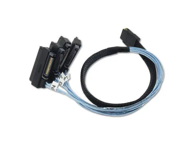 Alt view image 2 of 5 - Vszerda Maximum Performance Cable Mini SAS 36P SFF-8087 to SFF-8482 HDD SATA Power Cord (2 Cables, 1 M / 3.2 Feet)