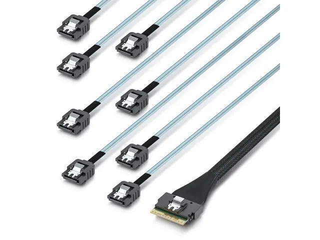 Main image of Vszerda SlimSAS to SATA, SFF-8654 8i Host/RAID to 8xSATA Target HD, Suitable for Servers, Computers, Hard Drives, and Hosts, 1m(3.3ft)