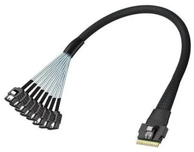 Alt view image 3 of 3 - Vszerda SlimSAS to SATA, SFF-8654 8i Host/RAID to 8xSATA Target HD, Suitable for Servers, Computers, Hard Drives, and Hosts, 1m(3.3ft)