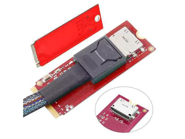 Alt view image 4 of 7 - Vszerda 2280 2260 PCI-E4.0 M.2 M-Key Male to Oculink SFF-8612 SFF-8611 Host Red Adapter for NVME U.2 SSD eGPU External Graphics Card Dock