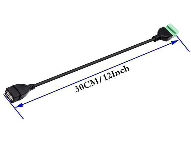 Alt view image 2 of 7 - Vszerda USB 2.0 A Screw Terminal Block Connector Cable USB 2.0 A Female Plug to 5 Pin Way Bolt Screw with Shield terminals Pluggable Type Adapter Connector Converter Cable30CM2Pack Female