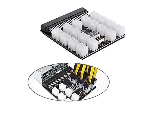 Alt view image 5 of 7 - Vszerda 1200W Server PSU Power Supply Breakout Board Adapter with 17 Ports ATX 6 Pin for DPS-800GB 1200FB 1200QB