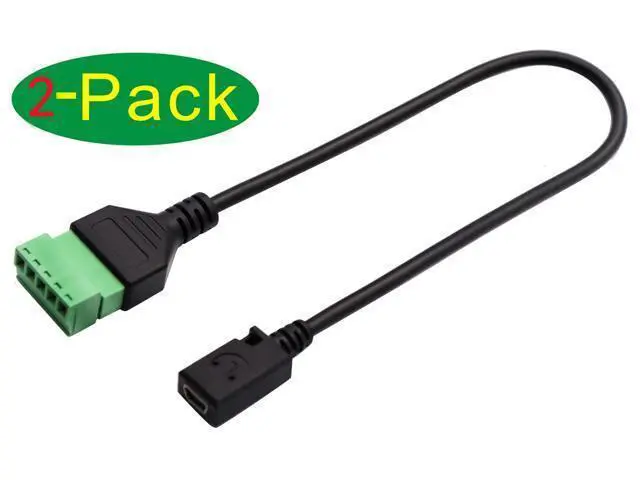 Alt view image 3 of 7 - Vszerda Mini USB Screw Terminal Block Connector Cable Mini USB 2.0 Female Plug to 5 Pin/Way Female Bolt Screw with Shield terminals Pluggable Type Adapter Converter Cable30CM/2Pack(Female)