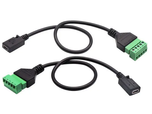 Alt view image 7 of 7 - Vszerda Mini USB Screw Terminal Block Connector Cable Mini USB 2.0 Female Plug to 5 Pin/Way Female Bolt Screw with Shield terminals Pluggable Type Adapter Converter Cable30CM/2Pack(Female)