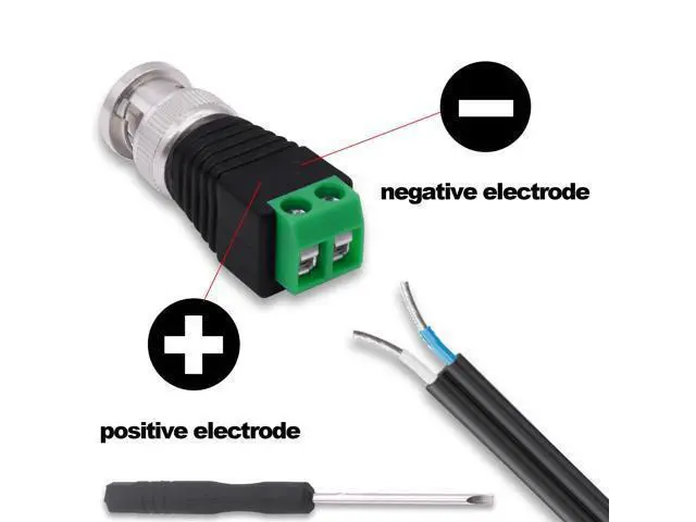 Alt view image 2 of 7 - Vszerda BNC Connector BNC Male to 2Pin Solderless Screw Terminal Block Adapter Video Balun Connector for CCTV Surveillance Camera DVR TV Video-5Pcs (Male)