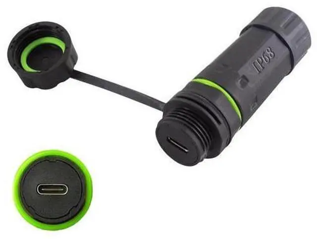Main image of Vszerda 10Gbps Waterproof USB C Female to Female Adapter, Waterproof USB C Coupler, USB Type C 3.1 Pass Through Bulkhead Connector Outdoor Charging Socket for Data Transfer,1-Pack