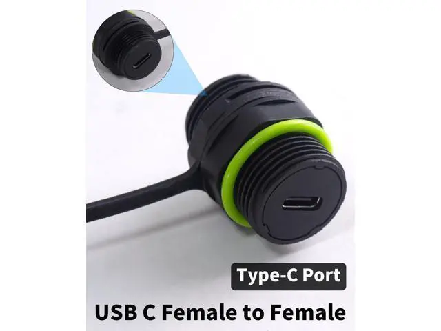 Alt view image 5 of 7 - Vszerda 10Gbps Waterproof USB C Female to Female Adapter, Waterproof USB C Coupler, USB Type C 3.1 Pass Through Bulkhead Connector Outdoor Charging Socket for Data Transfer,1-Pack