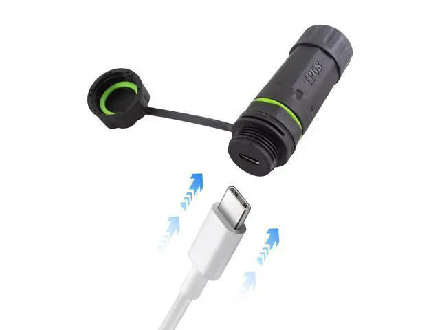 Alt view image 6 of 7 - Vszerda 10Gbps Waterproof USB C Female to Female Adapter, Waterproof USB C Coupler, USB Type C 3.1 Pass Through Bulkhead Connector Outdoor Charging Socket for Data Transfer,1-Pack