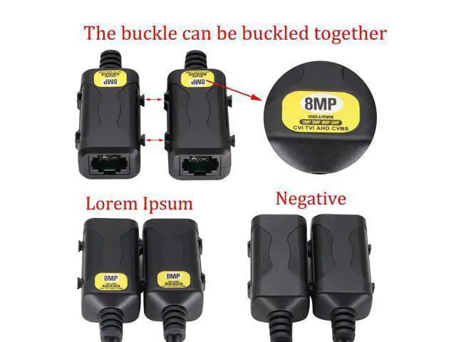 Alt view image 7 of 7 - Vszerda 8MP HD Balun RJ45 to BNC Video Baluns transceiver Passive with DC Power Jack for 720P-1080P 3MP 4MP 5MP 8MP HD-CVI/TVI/AHD/CVBS CCTV Security DVR Surveillance Camera System(16.5cm/2Pairs)