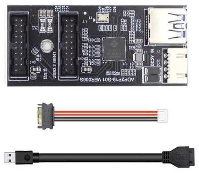 Main image of Vszerda Dual Ports USB 3.0 19/20Pin Female Header Splitter to Single 19/20Pin Motherboard Connector PCBA Adapter HUB 5Gbps