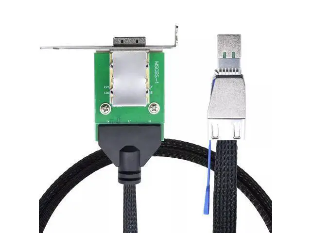 Alt view image 3 of 6 - Vszerda Mini SAS HD SFF-8644 to HD-8088 Female Bend Server Adapter Card Conversion Cable 50CM