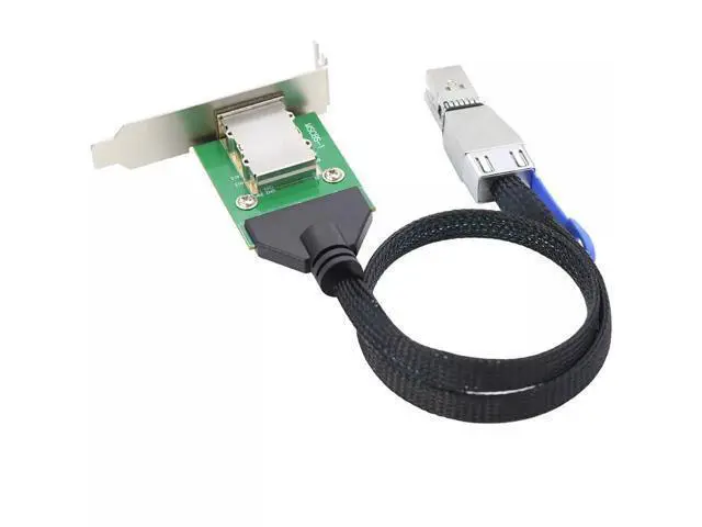 Alt view image 5 of 6 - Vszerda Mini SAS HD SFF-8644 to HD-8088 Female Bend Server Adapter Card Conversion Cable 50CM