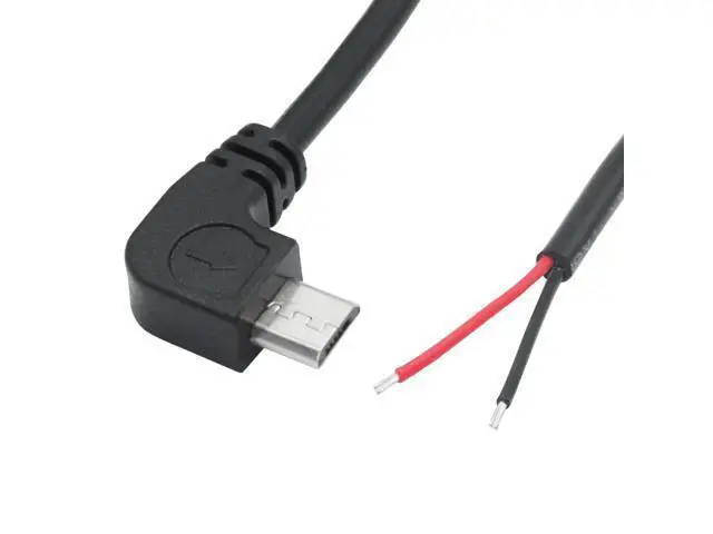 Alt view image 2 of 7 - Vszerda 4Pcs Right Angle Micro USB to 2 Pin Bare Wire Open End Cable 11inch, 90 Degree USB Male Plug Pigtail Power Wire 5V/3A, for Equipment Installed or Replacement Repair DIY