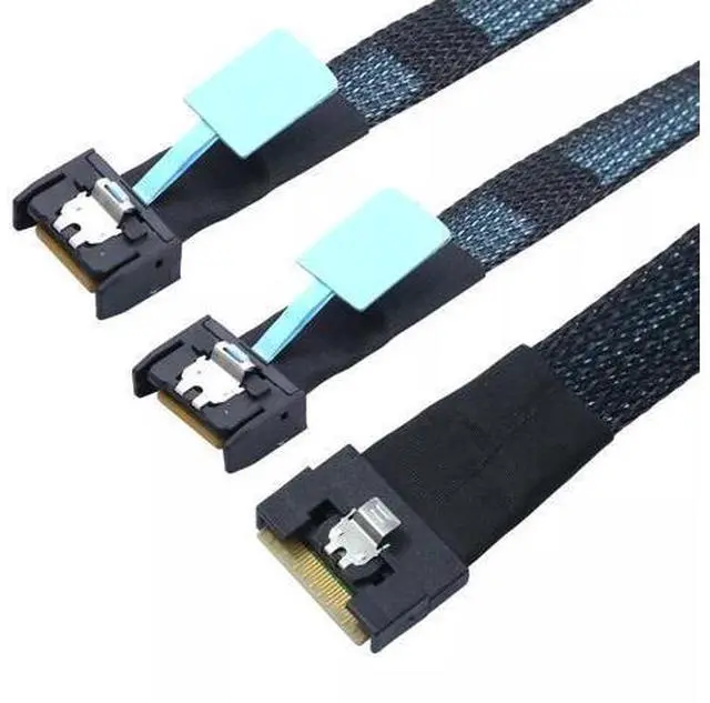 Main image of Vszerda Slimline SAS SFF-8654 8i 74P to 2 Ports MCIO SFF-8654 4i 38P Server Connection Cable 50CM