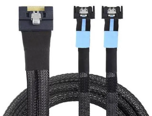 Alt view image 2 of 6 - Vszerda Slimline SAS SFF-8654 8i 74P to 2 Ports MCIO SFF-8654 4i 38P Server Connection Cable 50CM