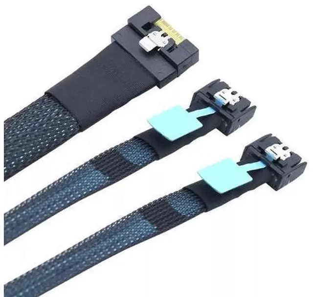 Alt view image 4 of 6 - Vszerda Slimline SAS SFF-8654 8i 74P to 2 Ports MCIO SFF-8654 4i 38P Server Connection Cable 50CM