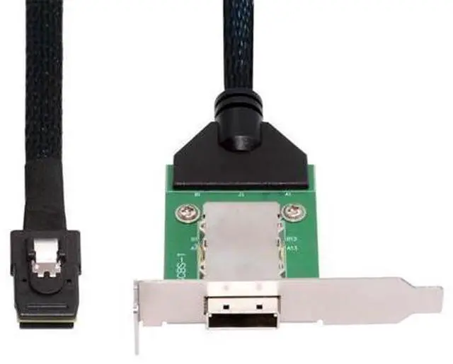 Main image of Vszerda Mini SAS Internal SFF-8087 36Pin Male to External SFF-8088 Female Extension Cable 50cm PCBA with Low Profile Bracket