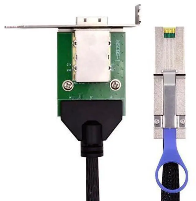 Main image of Vszerda Mini SAS External SFF-8088 Male to SFF-8088 Female 26Pin Extension Cable 50cm PCBA with Low Profile Bracket