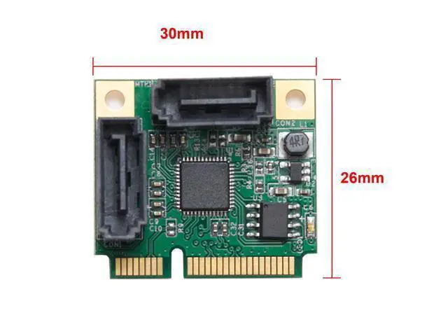 Alt view image 4 of 6 - Vszerda Mini PCIe to SATA III 2 Ports Raid Adapter Card ASMedia 1061R for Ipfs Mining and Adding SATA 3.0 Devices
