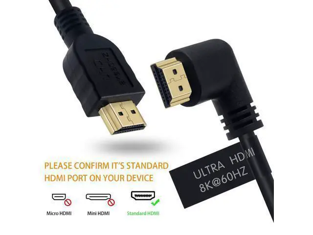 Alt view image 6 of 7 - Vszerda 8K HDMI 2.1 Cable 6ft /1.8m, 90 Degree Left Angle HDMI Male to Male Cord, Ultra High Speed 8K@60Hz Resolution &48Gbps Bandwith Compatible for 3D HDRTV/Xbox /PS4 /PS5(M/M Left)