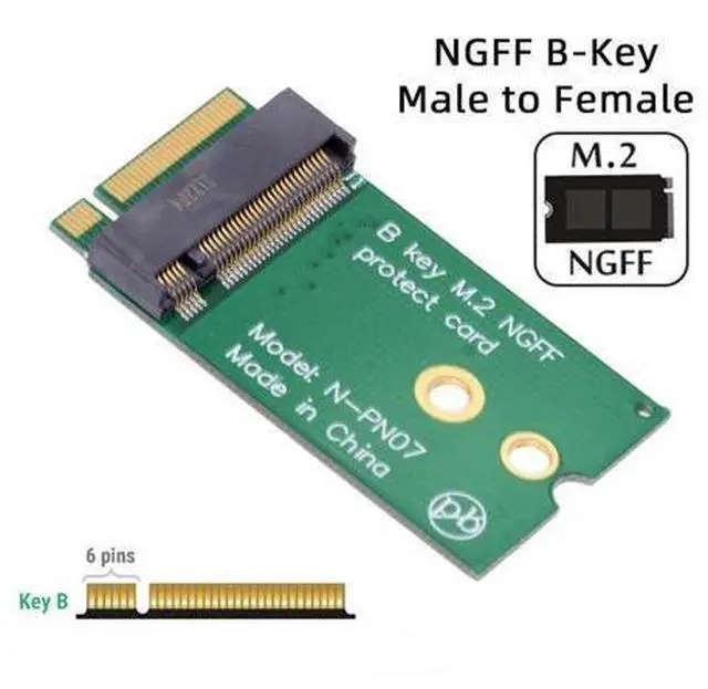 Alt view image 2 of 14 - Vszerda B-Key 22x30mm to 22x42mm Male to Female Extension Adapter for 2230 SSD Wireless Card