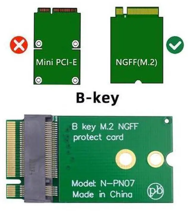 Alt view image 3 of 14 - Vszerda B-Key 22x30mm to 22x42mm Male to Female Extension Adapter for 2230 SSD Wireless Card