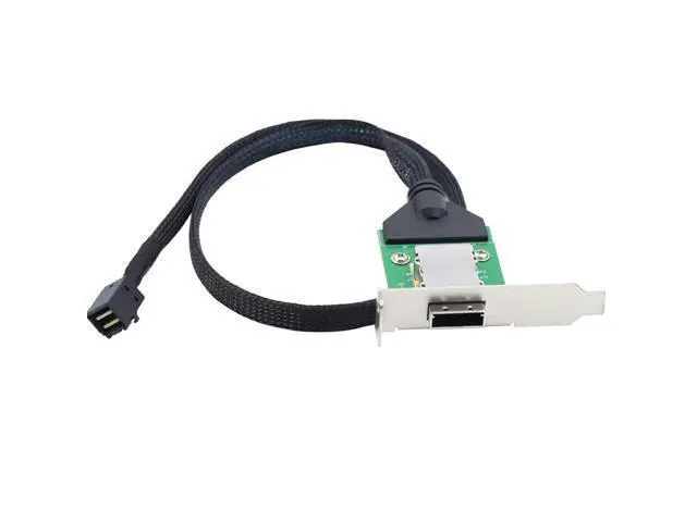 Alt view image 3 of 7 - Vszerda Mini SAS SFF-8643 Host to SAS SFF-8088 Female with Low Bracket Adapter Cable (50cm)