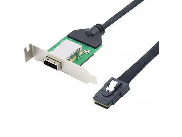 Alt view image 2 of 5 - Vszerda Mini SAS SFF-8087 to SAS SFF-8088 Female 12Gbps Adapter Cable with Low Bracket 50CM